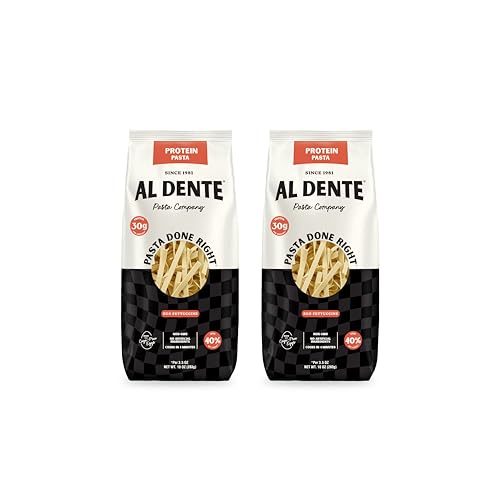 Al Dente Protein Pasta Egg Fettuccine – 30g High Protein in 3.5oz Serving, Lower Carb, High Fiber. Cage-Free Eggs & Semolina. (Previously Carba-Nada, Packaging May Vary) - 10oz Bags (Pack of 2)