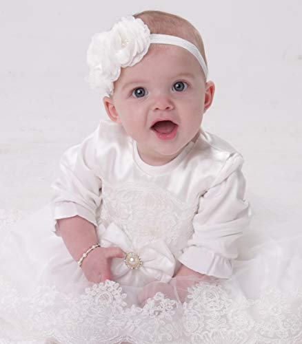 Precious Pieces Girl's Sterling Silver Cross Bracelet for Infant Baby Baptism and First Communion Gift with Cultured Pearls2