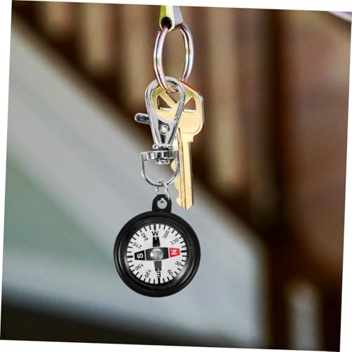 Brújula de bolsillo con llavero de plástico para camping miniatura 6