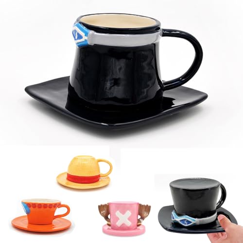 Taza de cerámica creativa de One Piece, taza de café Sabo's Hat, regalo de cumpleaños, Navidad, día de San Valentín, aniversario, taza para leche, café, jugo (Sabo)
