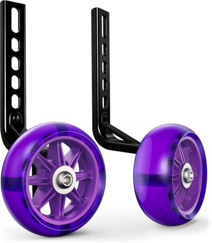 Image of Bike Training Wheels for Kids Bike, High-Strength Arm, Light-up | Upgraded Durability, Easy Install, Bicycle Training Wheels for 20 inch Bike 18 16 14 12【Check your rear axle before ordering】