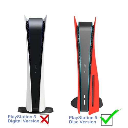 Image of Faceplate Cover Shell for PS5 Disc Edition Console Face Plates, Accessories Compatible with PlayStation 5 Protective Replacement Panels (Red)