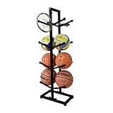 Exttlliy Metal Basketball Storage Rack Sports Ball Organizer for Basketball Volleyball Football (4...