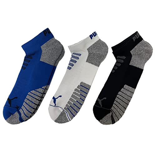 PUMA 3-Pack Men's Half Terry Low Cut Ankle Socks (Blue/Black)2