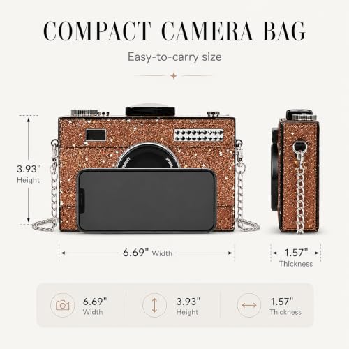 Image of QZUnique Women's Camera Shaped Casual Cross body Shoulder Handbag Purse
