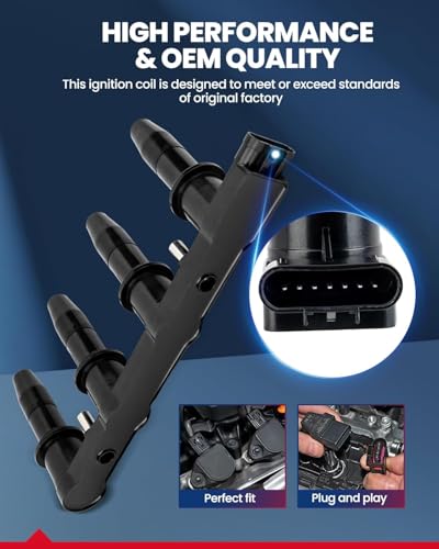 Image of KAX Ignition Coil Pack Fit for Chevy Cruze 2011-2015 1.8L | Aveo 2009-2011, Sonic 2012 1.8L, Sonic 2015-2018 1.8L, Cruze Limited 2016 1.8L, Aveo5 2009-2011 UF620