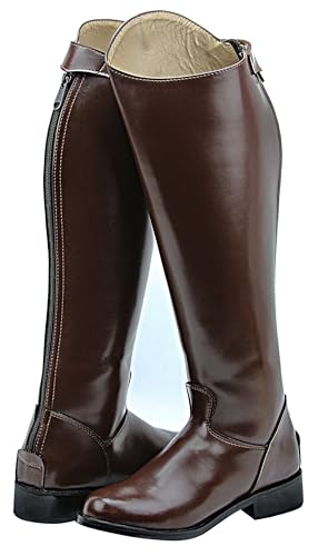 Mens Man Elegant Dress Dressage Boots with Zipper Riding English Equestrian Brown
