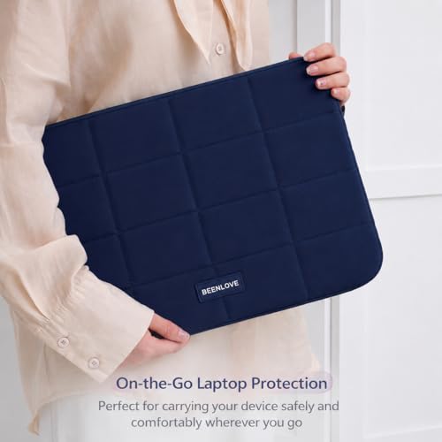 Image of 13.6 Inch Laptop Sleeve for Men & Women | Water-Resistant Padded Laptop Cover Case | Compatible with MacBook, Dell, HP, Lenovo, Asus & More | Lightweight Protective Notebook Sleeve (Royal Navy)