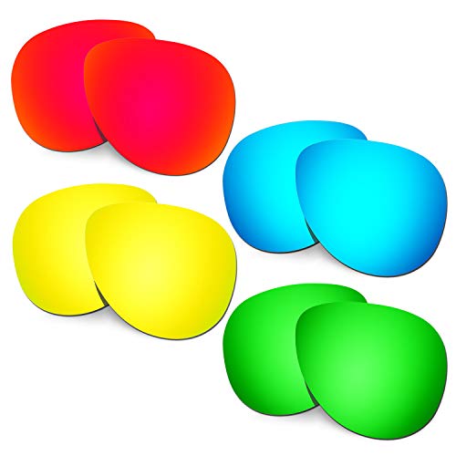 Lentille rechange Oakley Elmont Medium renforcée anti-rayures pour lunettes de soleil or et bleu