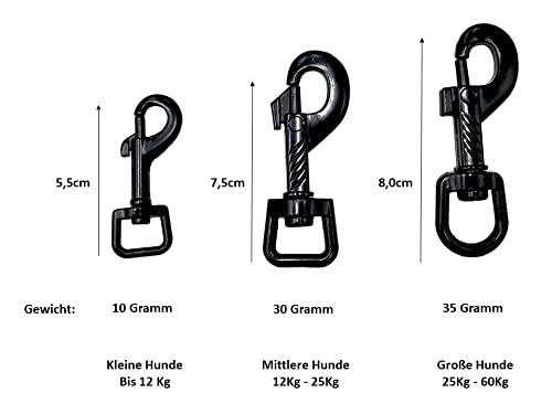Biothane Hundeleine schwarzer Haken verstellbar für kleine Hunde/große Hunde 2m / 2,40m / 2,80m / 3,50m / 5m (Neonorange, 2m X 9mm)