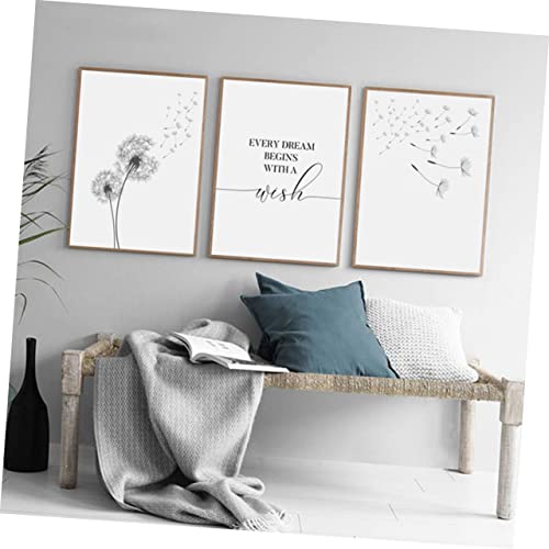 Cuadro de diente de león para salón: pack de 3 lienzos decorativos Levemolo 3