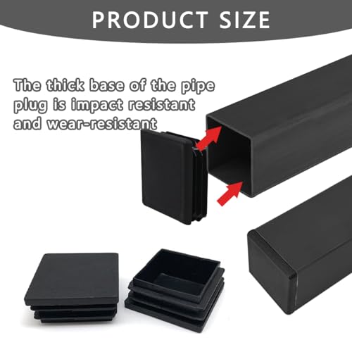 EIYVPRA Lamellar Plugs 30 x 30 mm for Square Tube Square End Caps Made of PE Plastic - Image 3