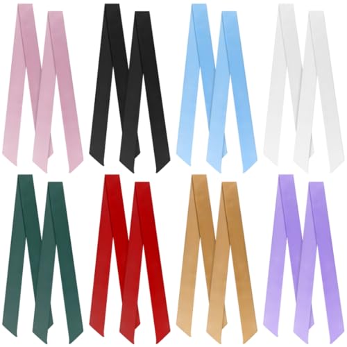 Geyoga 16 Pack Hair Ribbons for Women 40 Inches Neck Scarf Purse Handbag Handle Ribbon Hair Scarf for Women (Classic Colors)