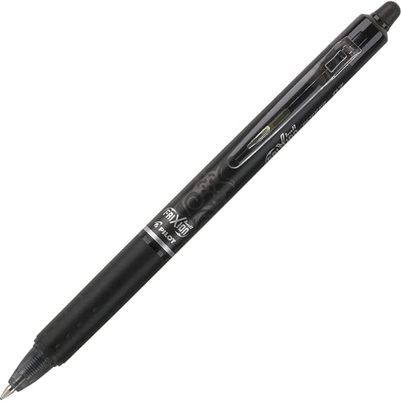 Pilot FriXion Ball Clicker Retractable Erasable Gel Pen, Fine Point, 0.7mm, Black Ink, 12 Count
