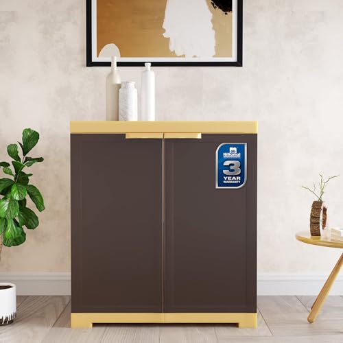 Nilkamal Freedom Mini FMS Plastic Cabinet 3-Year Warranty | Storage Cupboard | Clothes Organizer Rack, 2 Door Small Cabinet | Almirah with Shelves | for Home and Kitchen | Weathered Brown and Biscuit Nilkamal Freedom Mini FMS Plastic Cabinet 3-Year Warranty | Storage Cupboard | Clothes Organizer Rack, 2 Door Small Cabinet | Almirah with Shelves | for Home and Kitchen | Weathered Brown and Biscuit