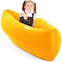 Namalu Chaise sensorielle confortable Peapod gonflable pour enfants, canoë, bateau, autisme, jouet sensoriel pour enfants atteints d'autisme, comprend une pompe à air électrique (gris, 203,2 cm