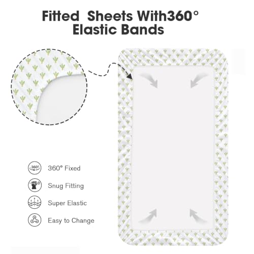 Image of Bimocosy Crib Sheets 4 Pack, 52 inch x 28 inch Baby Fitted for Boys & Girls