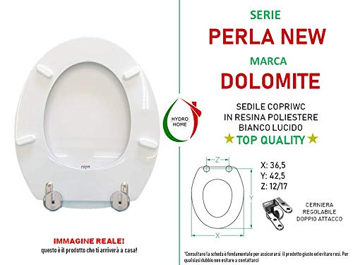 Abattant WC Perle New Doolomite blanc laqué en polyester brillant résistant - 3