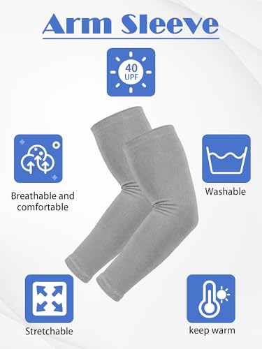Image of Boao 10 Pcs UV Arm Sleeves Tattoo Cover | UV Sun Protection for Outdoor Activities, Stretchy Breathable Arm Sleeves, Cooling Compression for Sports Cycling Running