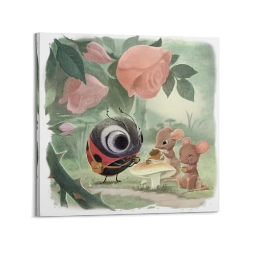 Impression sur toile avec cadre 50 x 50 cm tableau moderne fleurs souris