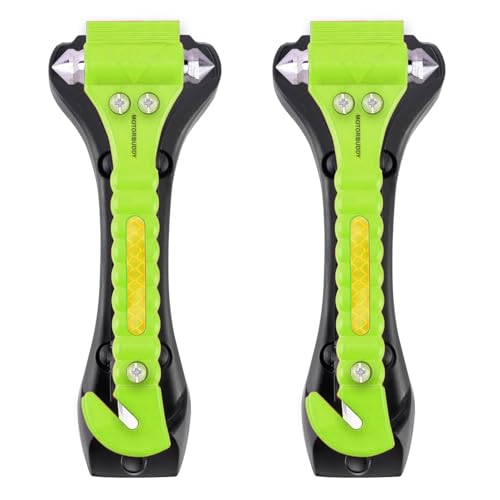 Image of MOTORBUDDY 2-Pack Car Safety Hammer Seatbelt Cutter,Auto Emengency Escape Tool with Windows Glass Breaker, Escape Tool for Car Accidents,Grow in The Dark