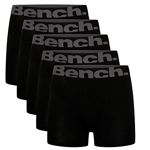 Bench Sutteer Herren-Boxershorts, Baumwolle, 5er-Pack, Schwarz, Schwarz , L