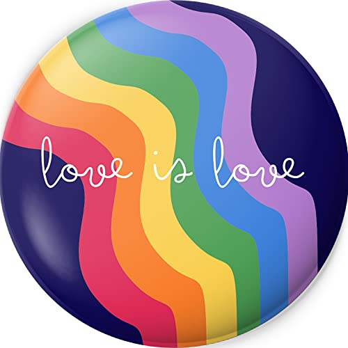 Image of Cup of Joy LGBT Rainbow Printed Round Pin Button Badge | Perfect for Boys, Girls, Men & Women | Trendy Batches for Bags, Backpacks, T-shirt Ideal Birthday Gift (LGBT005) (,)