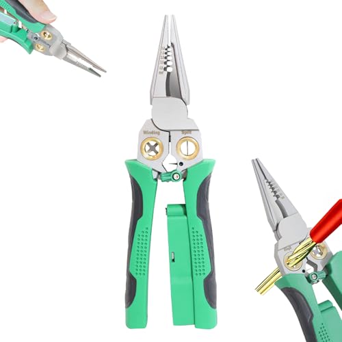 Laukowind 8 in 1 Wire Stripper with Voltage Tester Wire Stripper Pliers Multi-Function Electrician Tool for Stripping Cutting Scraping Crimping Wires Car & Home Electrical Repair