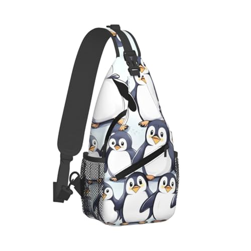 many Cute Baby Penguins Sketch Sling Backpack Cross Chest Bag Travel Crossbody Bags for Men Women Fashion Daypack2