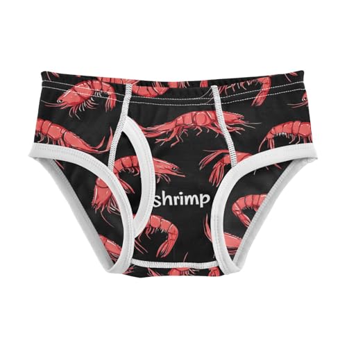Wusikd Red Shrimp Boys' Underwear Cotton Black Boys Briefs Soft Toddler Underwear 2T
