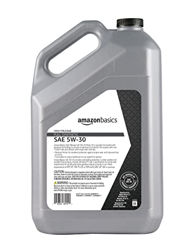 Amazon Basics High Mileage Motor Oil - Full Synthetic - 5W-30 - 5 Quart #TOP2