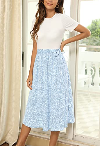 Zattcas Women 2026 Spring Dress Long Sleeve Ribbed Teacher Church Modest Business Casual Work Outfits Midi Dress