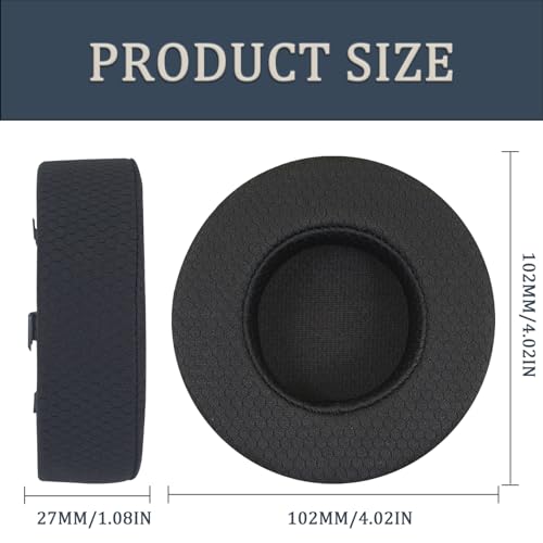Repuestos Almohadillas para Corsair Virtuoso RGB Wireless XT SE, Almohadillas Auriculares Corsair Virtuoso, Piezas de Repuesto con Tela de Malla Suave y Espuma de Memoria - Negro MF miniatura 3
