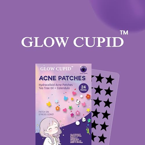 Image of Hydrocolloid Acne Pimple Patch with Tea Tree Oil & Calendula | Fast Healing | Absorbs Pus & Oil |Waterproof & Skin-Friendly Pimple Patches | Black Star Shape - 24 Patches.