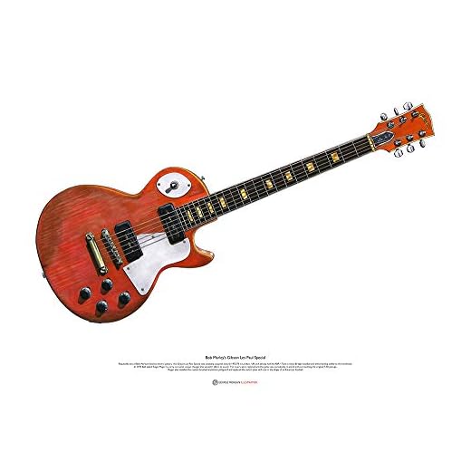 George Morgan Illustration Bob Marley's Gibson Les Paul Special ART A2-storlek