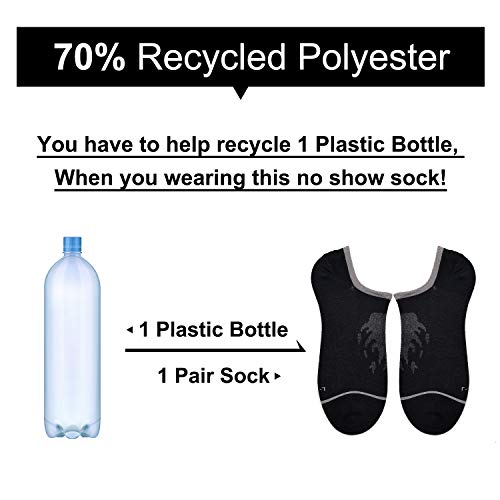 Image of Busy Socks Mens No Show Low Cut Socks Women's Invisible Liner Thin Socks with Non-Slip Heel Grips,Recycled Socks,1 /5 Pack