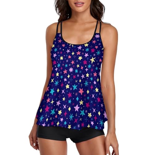 Maillot de bain tankini femme avec short de garçon et robe de plage deux pièces imprimée