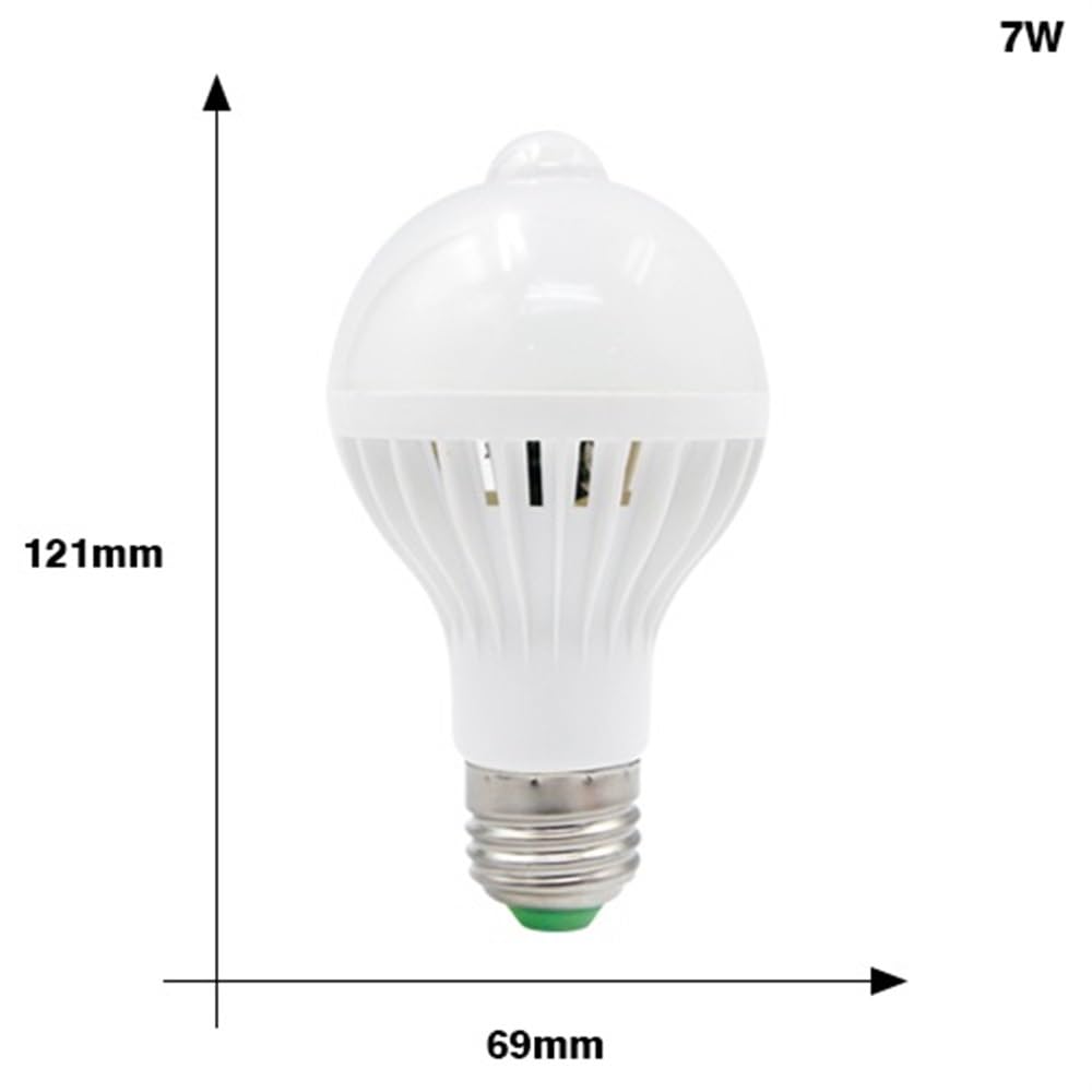fengyan Casa bombillas, Paquete de 10, luz LED con sensor E27 AC220V bombilla nocturna escalera pasillo lámpara con sensor automático Familiar Lámpara(7W PIR Sensor)