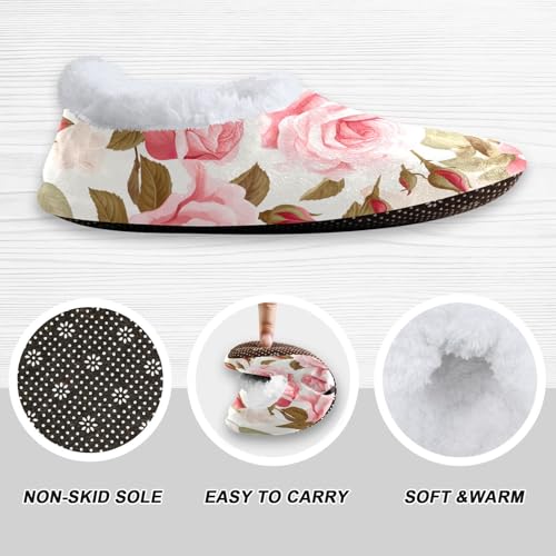 RunningBear Pink Rose White House Slippers Non-Slip Soft Sole Slippers for Women3
