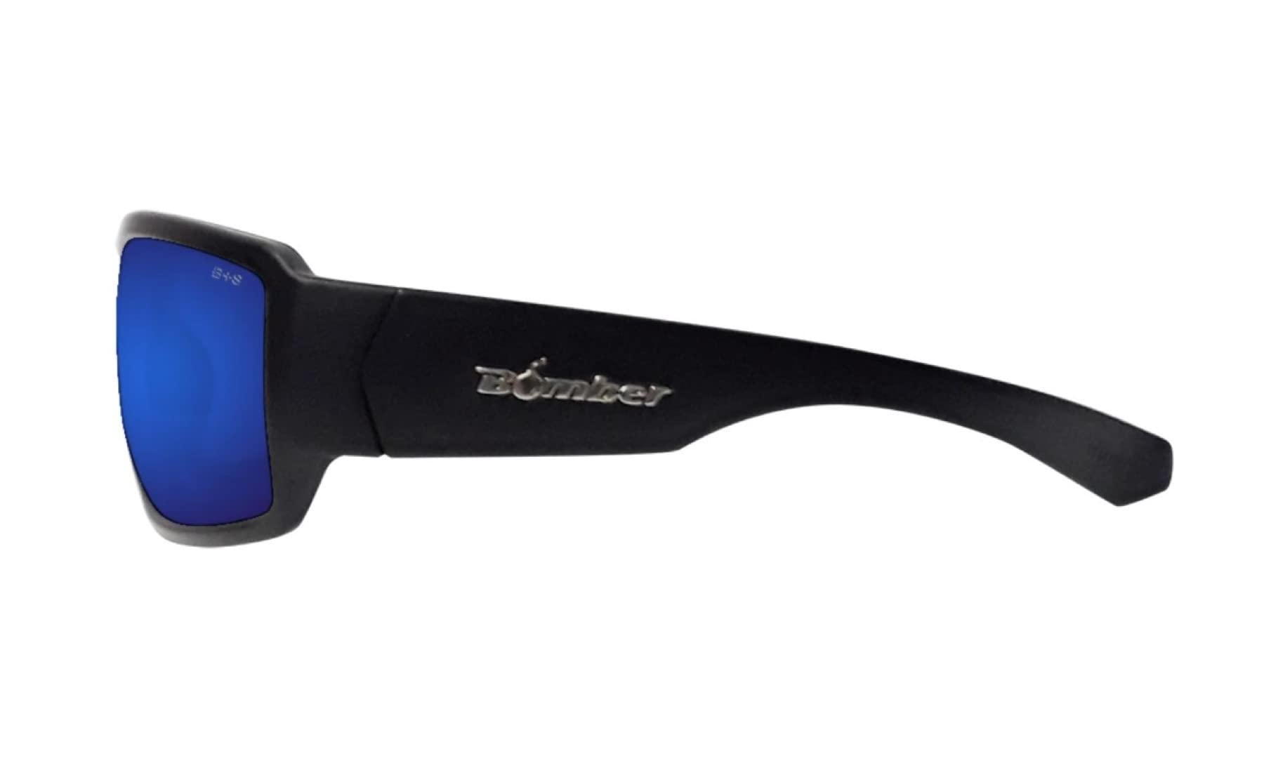 Bomber Gafas de sol BG103BM para hombre, Z87 Compliance Safety SunGers, marco negro mate con forro de espuma antideslizante