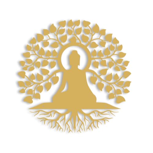 Auromin Metal Buddha Hanging Wall Decor Art for Living Room | Metal Wall Art for Bedroom, Dining Hall, and Outdoor Decoration | Gautam Buddha Wall Decorative Item for Room Decore