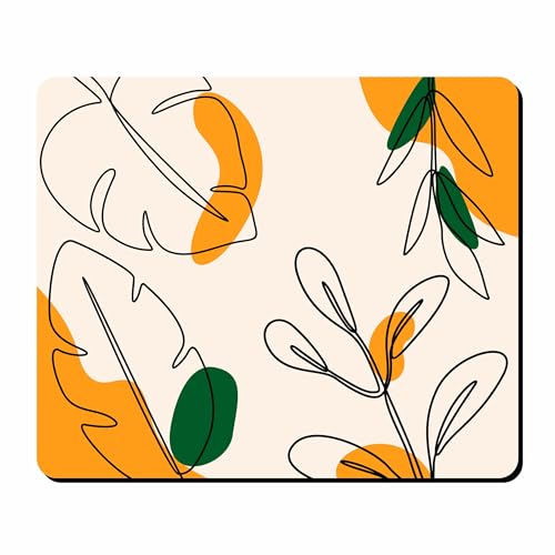 Image of My Print Shop Abstract Leaf Design Mouse Pad (9 x 7.5 Inch) | Non-Slip Rubber Base | Smooth Surface for Office, Home & Laptop Desk