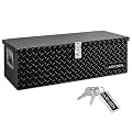 ARKSEN 30 Inch Aluminum Truck Pick Up Tool Box TruckBed Trailer RV Storage Organizer Lock with keys, Black