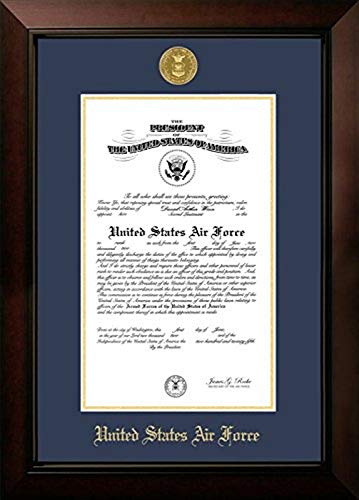 Campus Images AFCLG00111x14 Air Force Certificate Legacy Frame with Gold Medallion, 11
