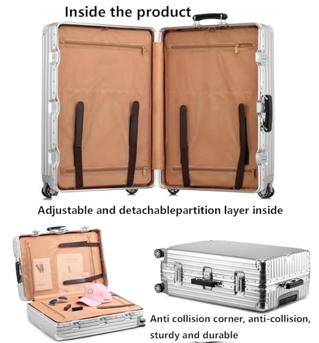 Large Suitcases PC+ABS Zipperless with Spinner Wheels Suitcase Hard Shell Suitcase Carry on Luggage TSA Approved Silver,Gold,29IN4