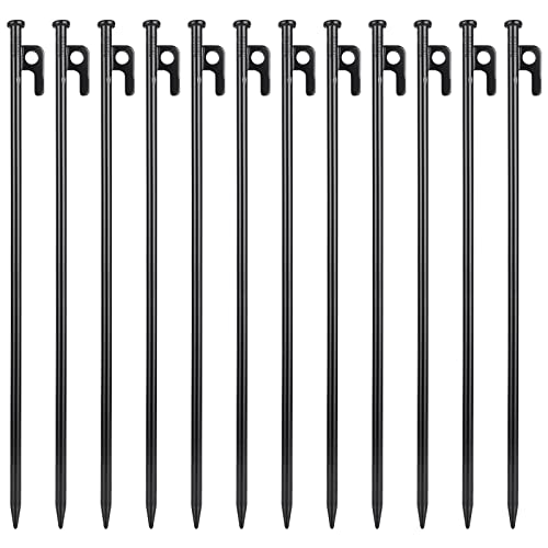 ABuff 12 piezas de estacas para tienda de campaña de 16 pulgadas, estacas de acero resistentes para camping miniatura 1