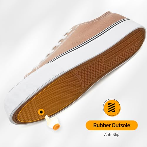 Image of ZGR Womens White Tennis Shoes for Women,Low Tops Lace up Canvas Sneakers