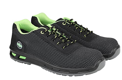 Liberty Warrior Envy Sigma Safety Shoes for Men, Fibre Glass Toe, Light Weight, Green, Sizes-6UK-11UK Liberty Warrior Envy Sigma Safety Shoes for Men, Fibre Glass Toe, Light Weight, Green, Sizes-6UK-11UK