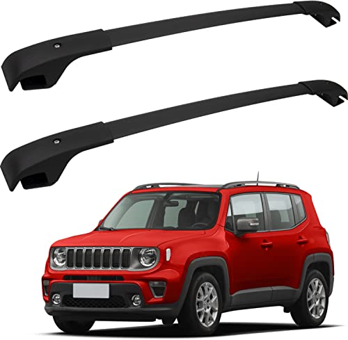 FengYu Roof Rack Cross Bars for Jeep Renegade 2015-2021, Aluminum Crossbars Rooftop Luggage Rack Cargo Ski Basket Luggage Carrier Rail