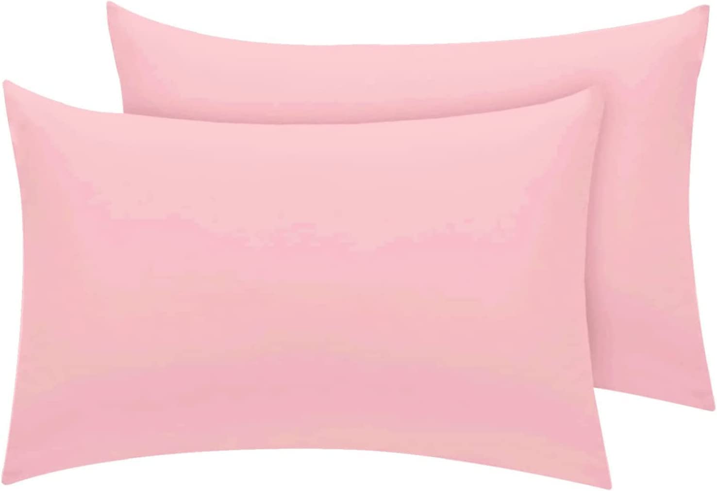 Comfy Nights Pack Of 4 PollyCotton Plain Dyed Easy Iron HouseWife Pillow Cases (Pink)